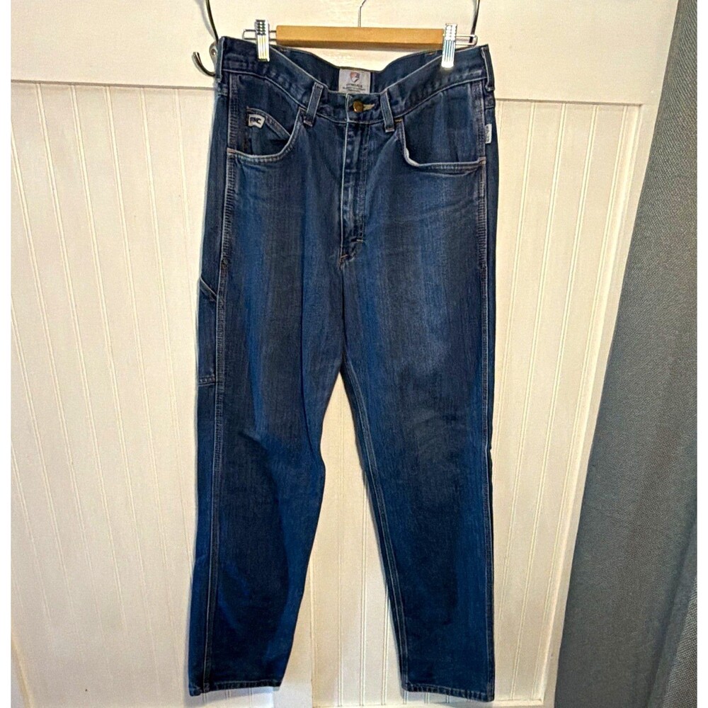Tyndale FRMC Mens Jeans 33x36 ARC Blue Denim Medium Wash Relaxed Carpenter F290T